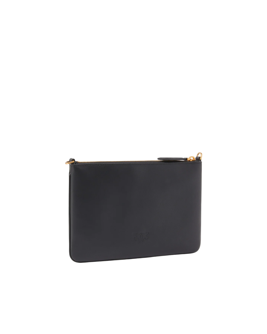 Pinko pochette Flat Classic in pelle con tracolla nero oro