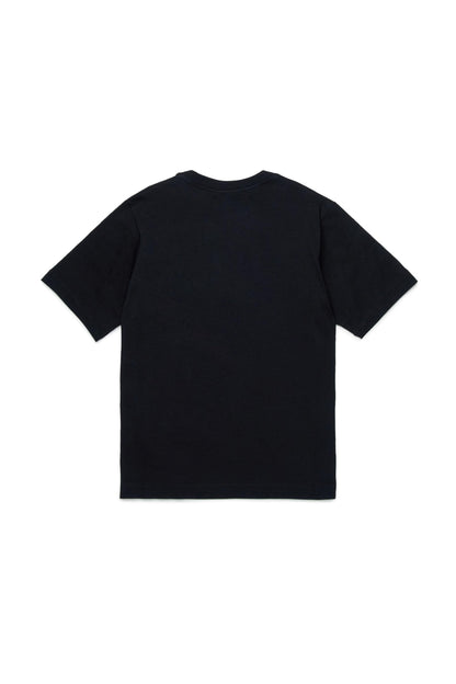 Diesel T-shirt manica corta con stampa logo nero