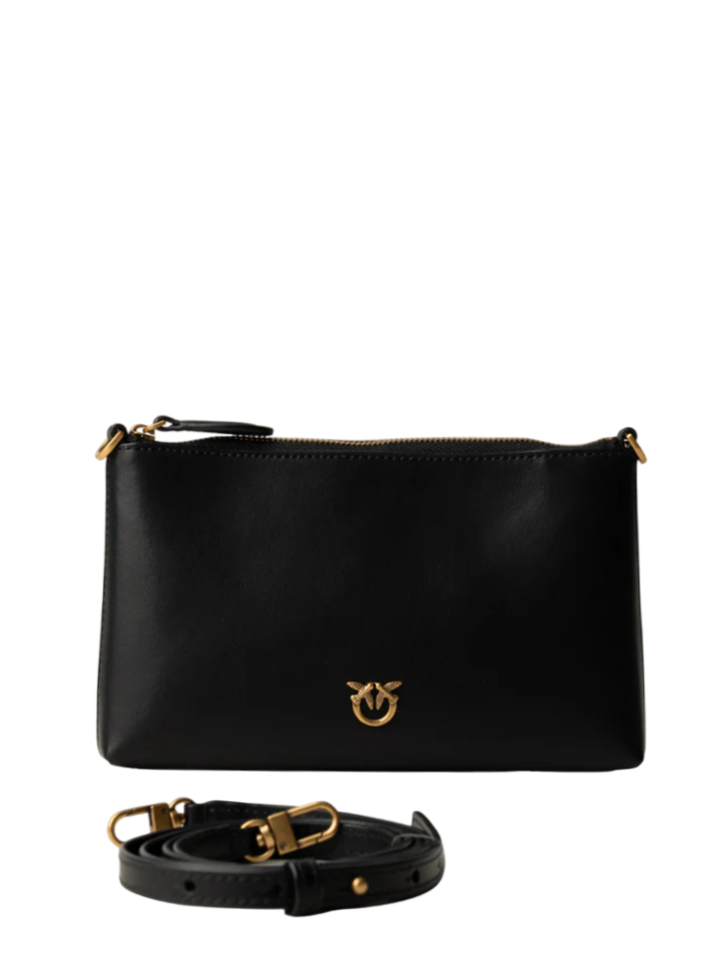 Pinko pochette Flat Horizontal Mini in pelle nero