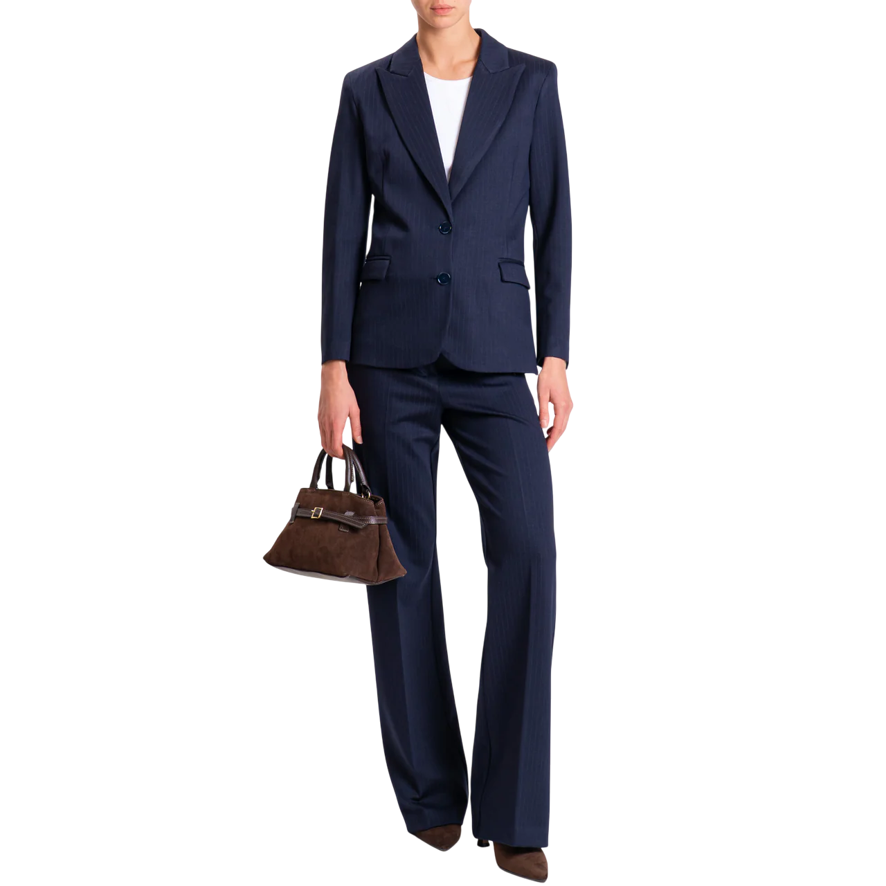 Vicolo giacca monopetto in fantasia gessata blu