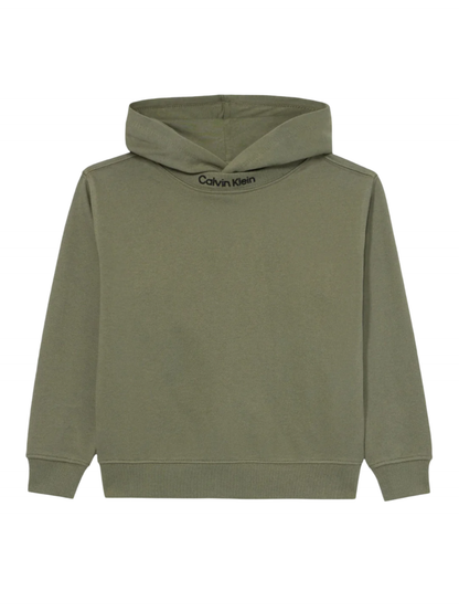 Calvin Klein Jeans felpa bambino con cappuccio verde