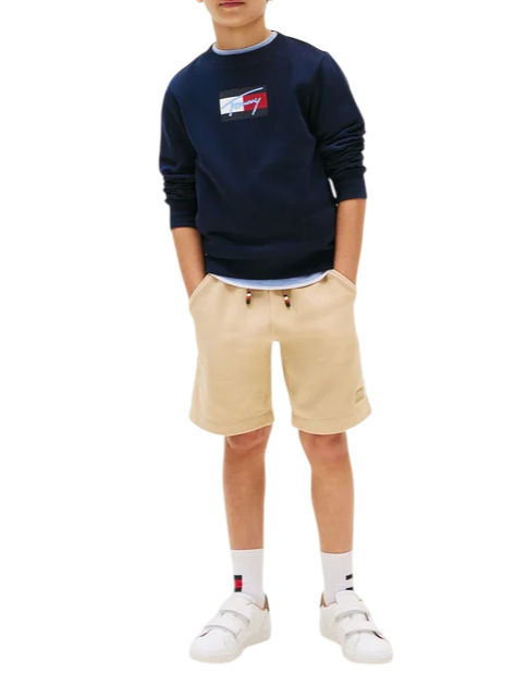 Tommy Hilfiger felpa bambino con stampa logo blu