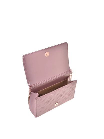 Love Moschino borsa a tracolla in ecopelle trapuntata laminata rosa