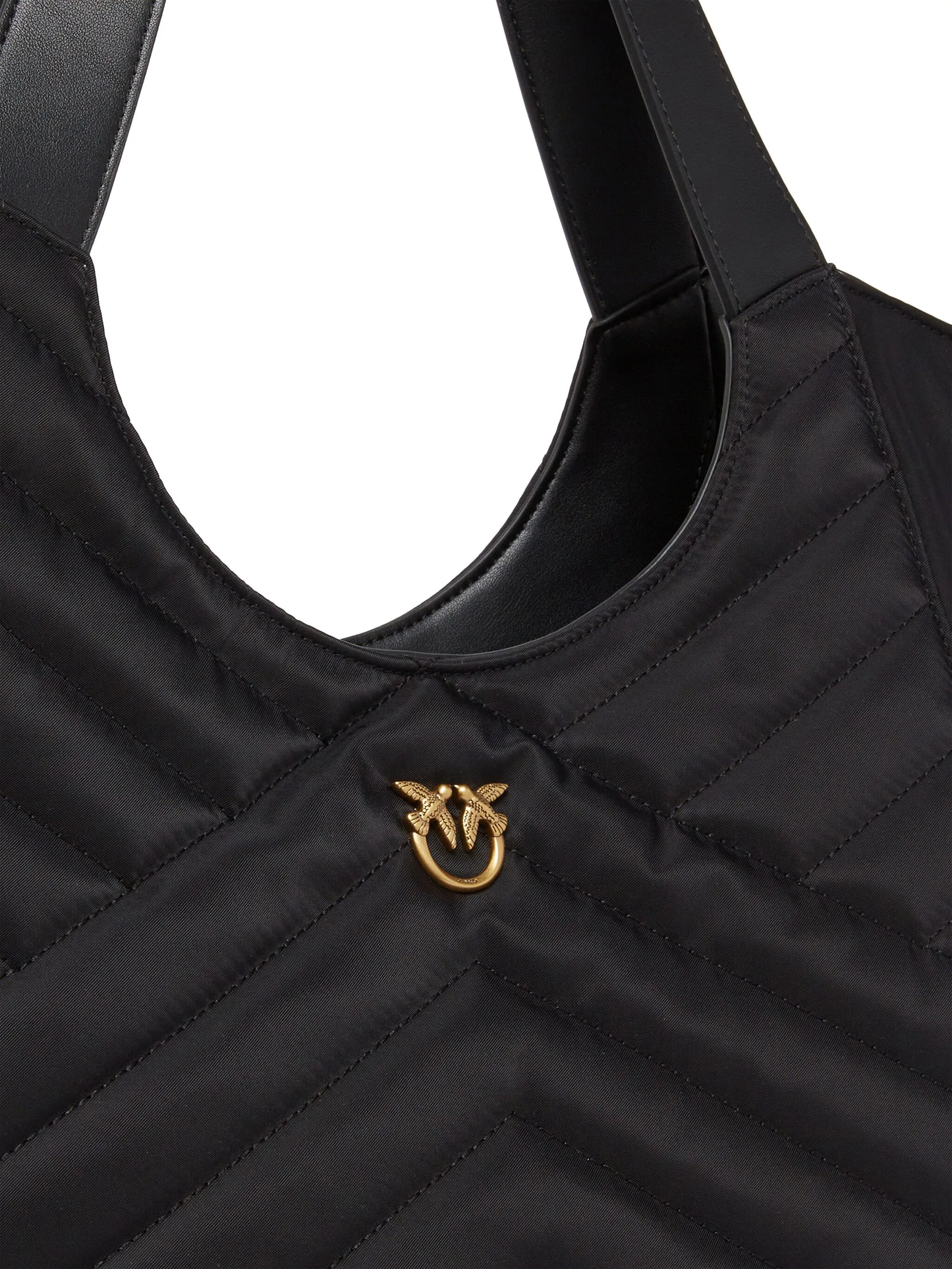 Pinko borsa Tote bag trapuntata in nylon riciclato nero