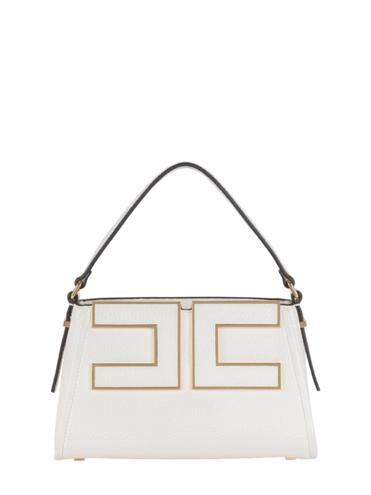 Elisabetta Franchi borsa in ecopelle con logo bianco latte