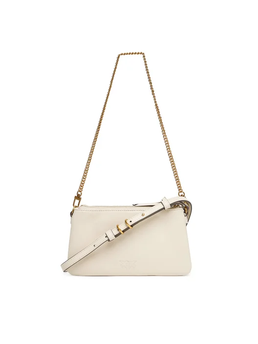 Pinko borsa Double Mini in pelle bianco