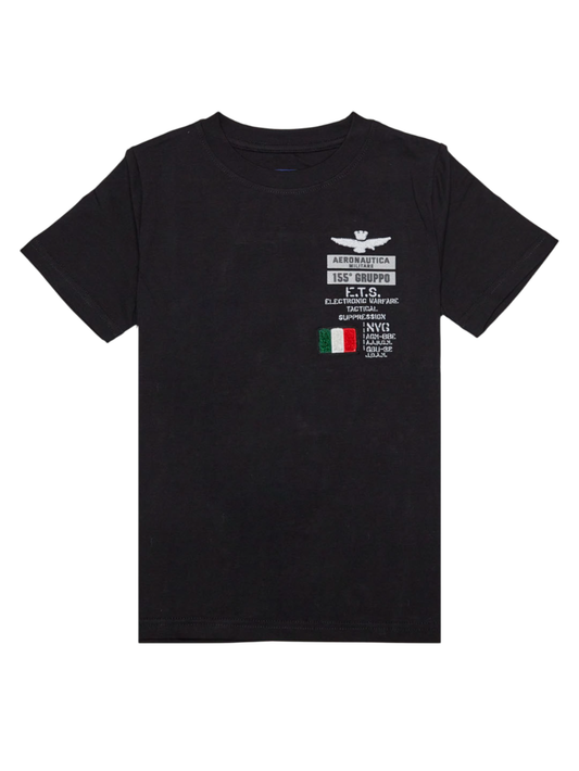 Aeronautica Militare T-shirt maniche corte in jersey nero