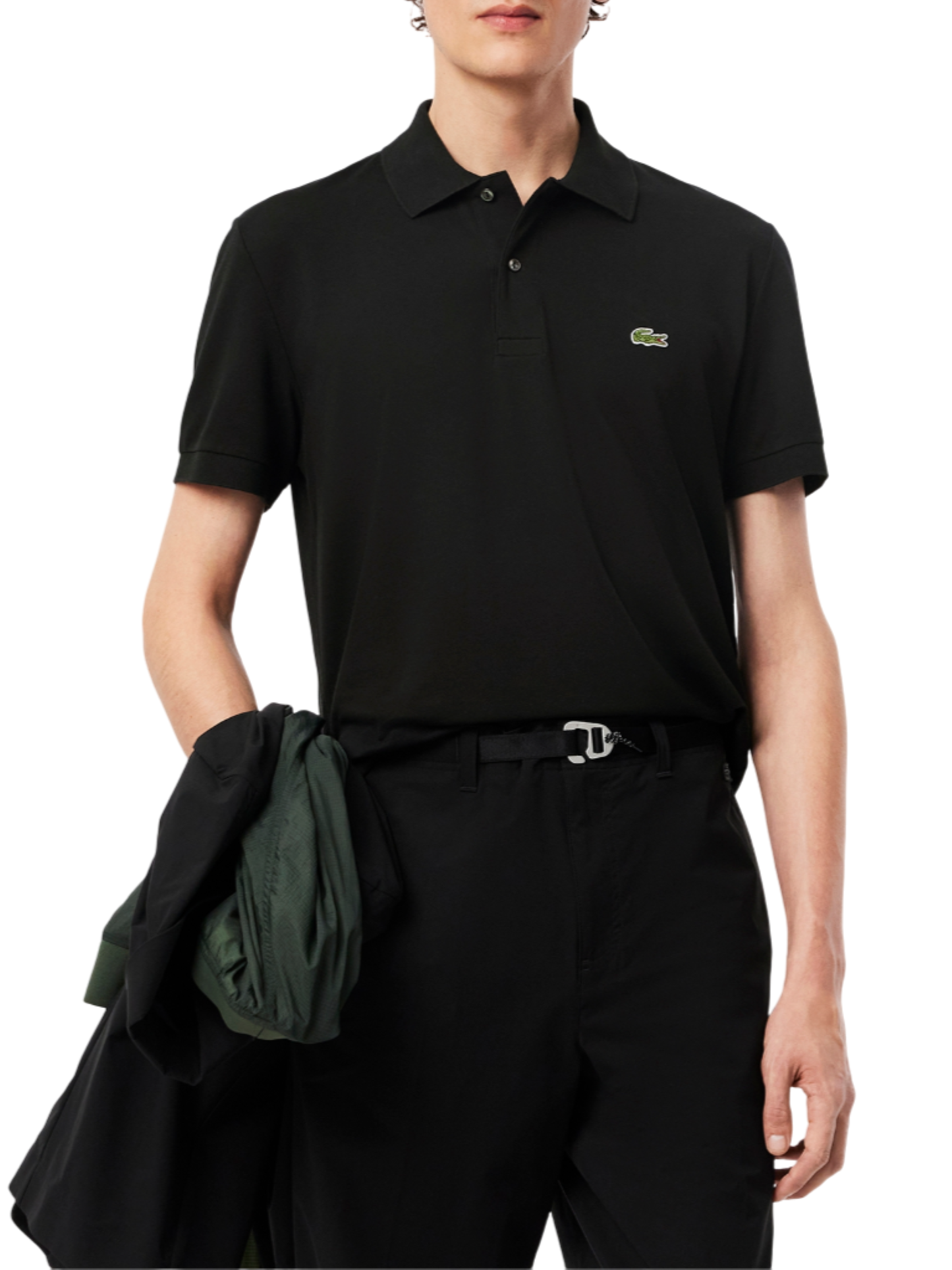 Lacoste polo manica corta 12.12 light in piquè nero