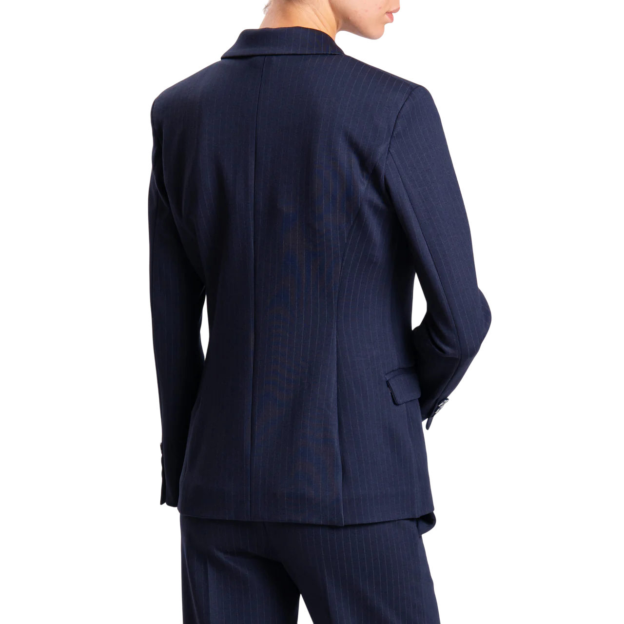 Vicolo giacca monopetto in fantasia gessata blu