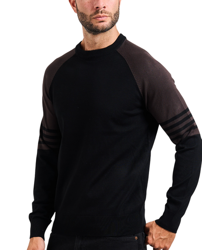 John Richmond maglia uomo colorblock nero grigio