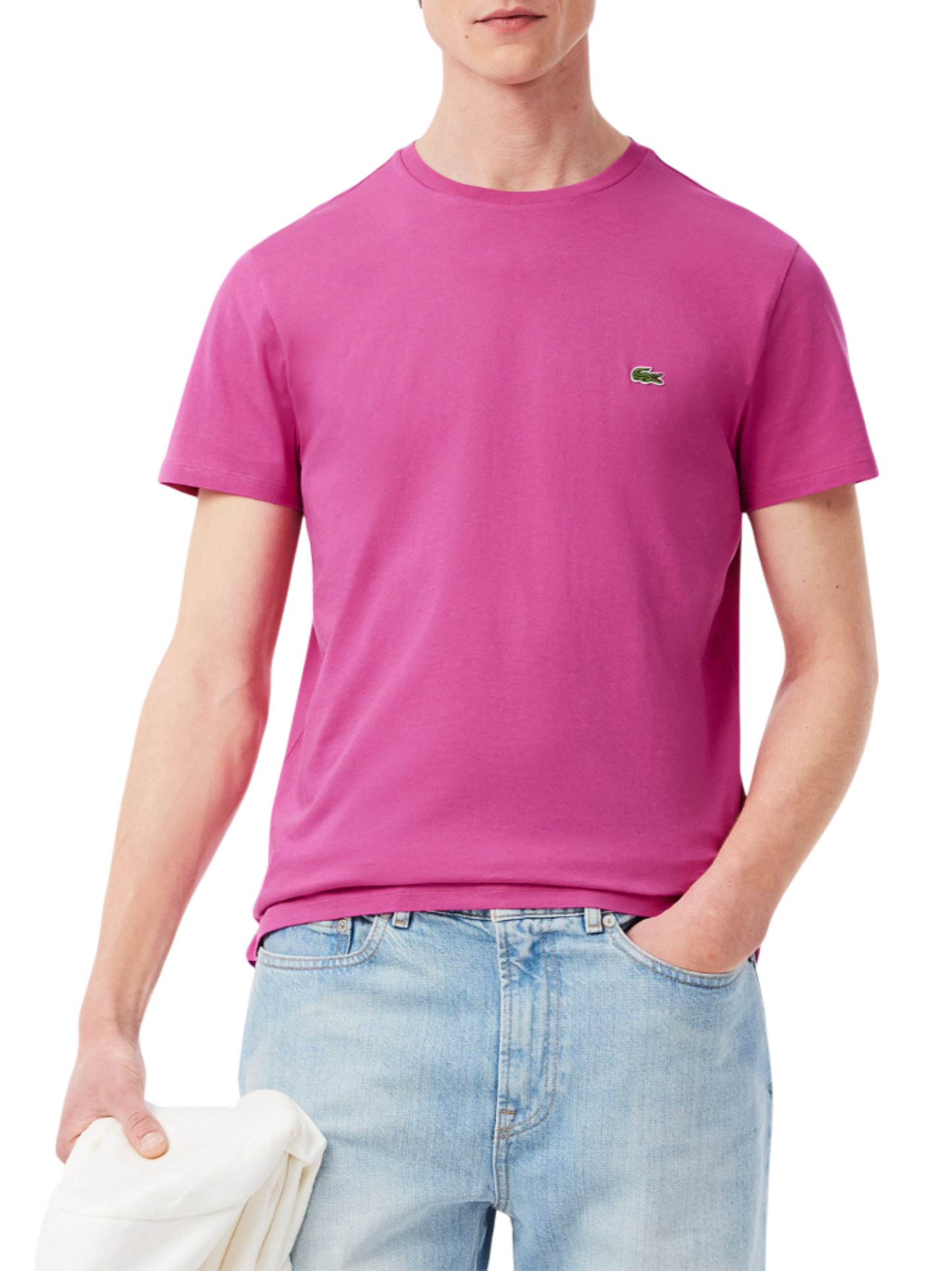 Lacoste T-shirt manica corta in cotone Pima fucsia