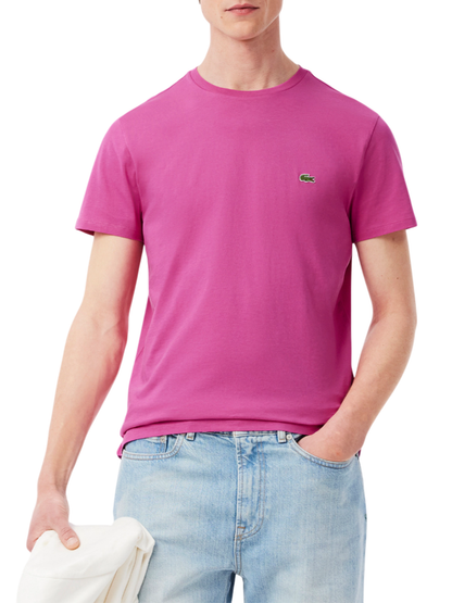 Lacoste T-shirt manica corta in cotone Pima fucsia