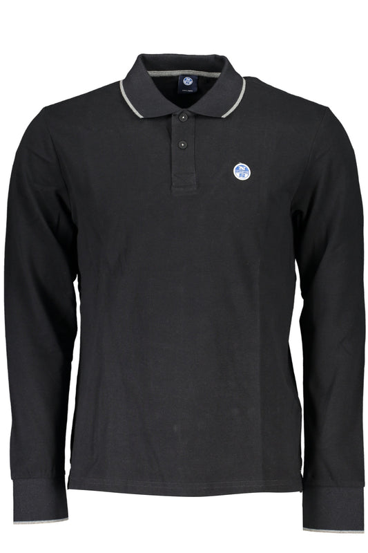 North Sails Herren Langarm-Poloshirt Schwarz